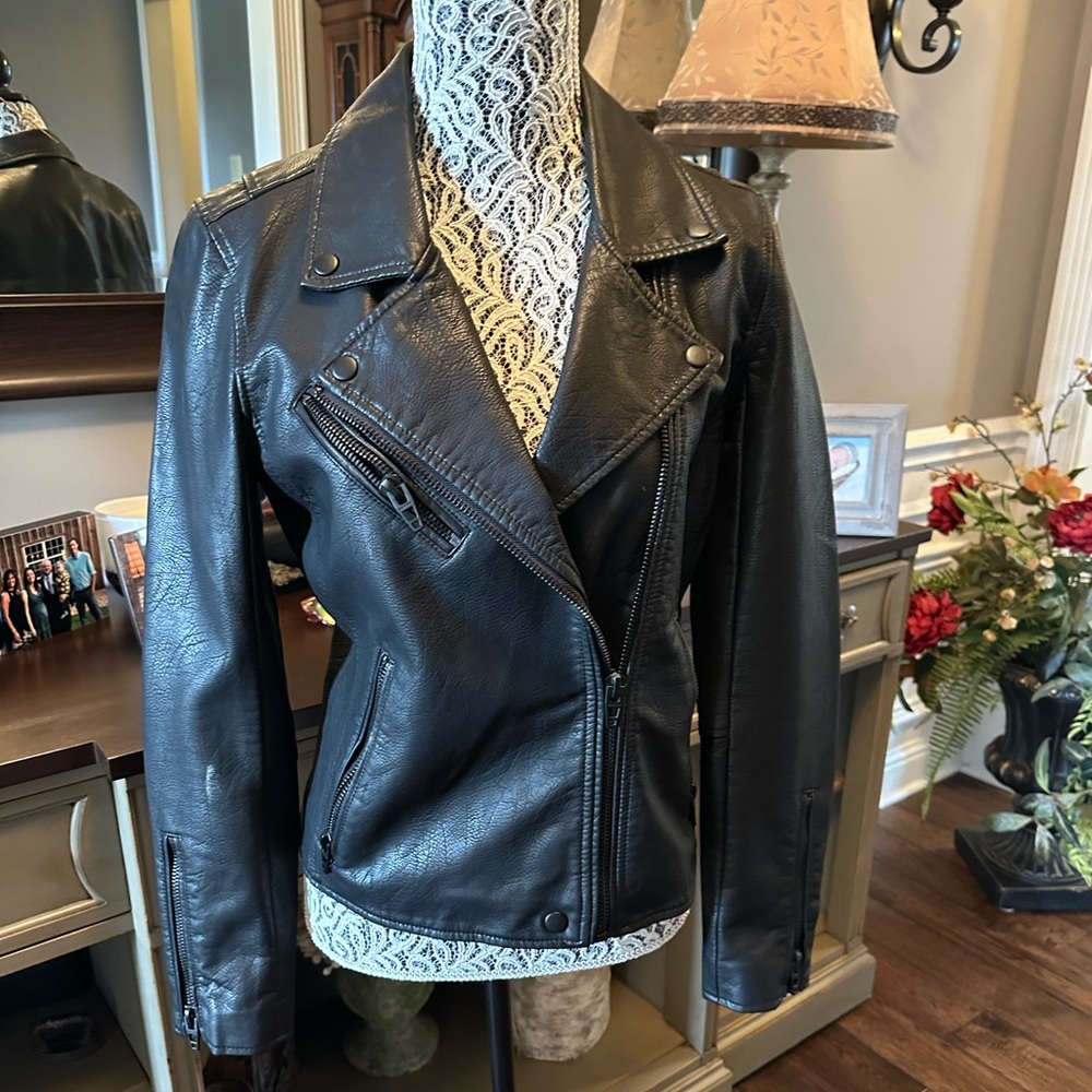 Black leather jacket